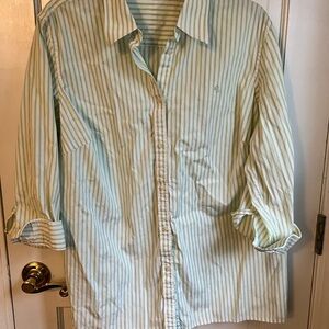 Ralph Lauren Light Green Striped Button Down Shirt